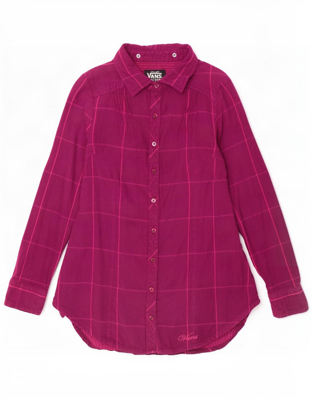 Vans γυναικείο πουκάμισο UK 10 Small Purple Check Cotton