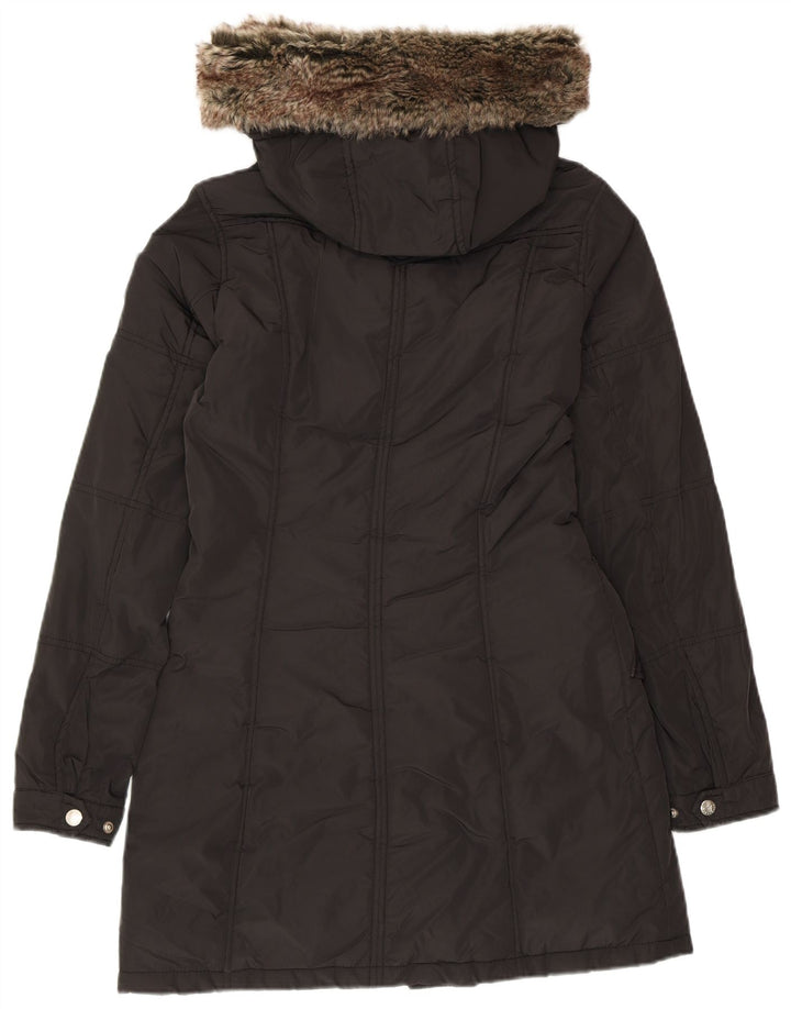 REFRIGUE Γυναικείο μπουφάν Parka με κουκούλα UK 10 Small Black Polyester
