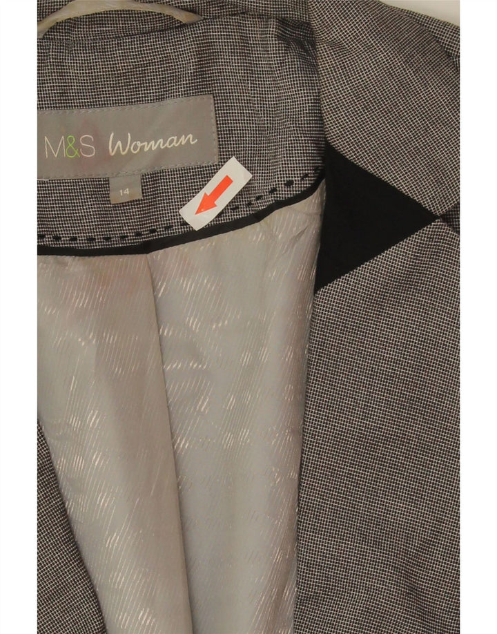 Marks & Spencer Γυναικείο σακάκι μπλέιζερ UK 14 Large Grey Colourblock