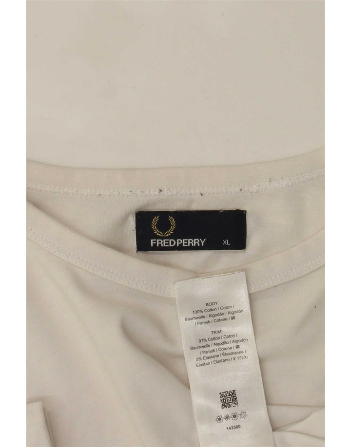 Fred Perry Ανδρικό T-Shirt Top XL Λευκό βαμβακερό