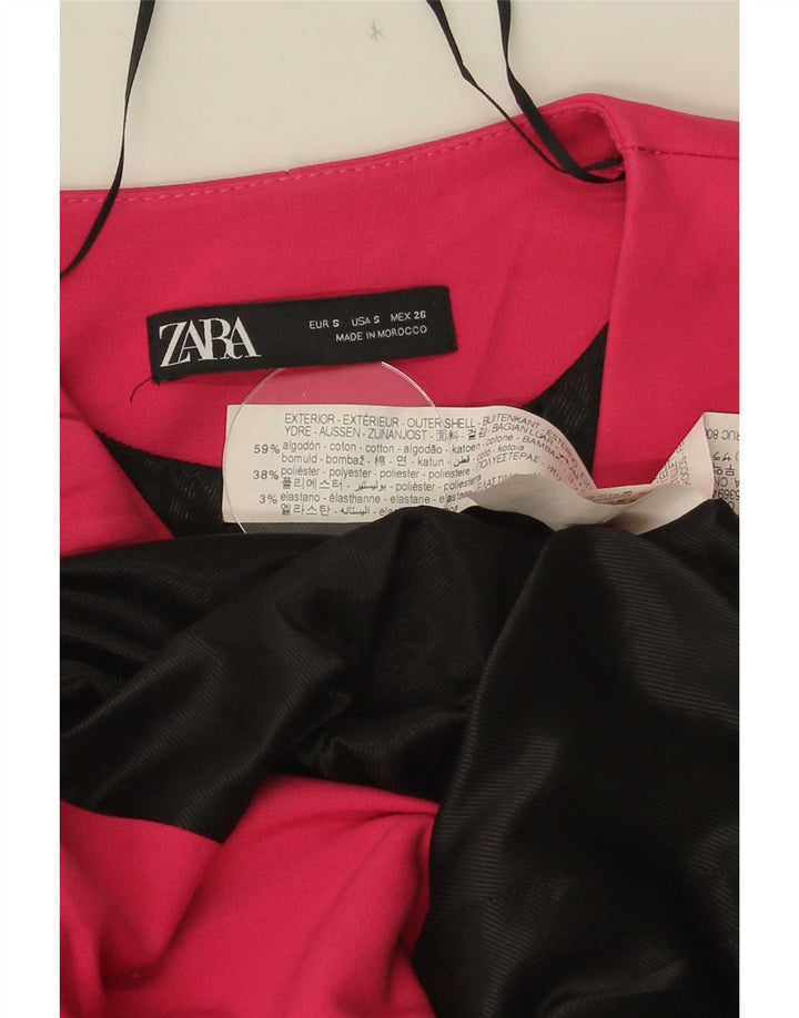 Zara Γυναικείο Πανωφόρι UK 8 Μικρό Ροζ Βαμβακερό
