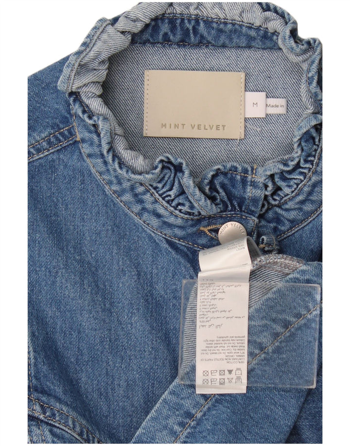 MINT VELVET Γυναικείο Τζιν Gilet UK 14 Μεσαίο Μπλε Βαμβακερό