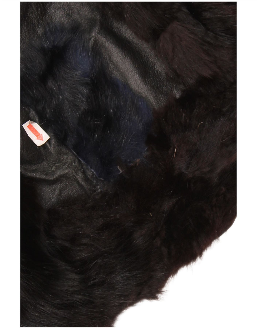 Vintage Γυναικείο Γούνινο Δερμάτινο Μπουφάν UK 14 Medium Μαύρο