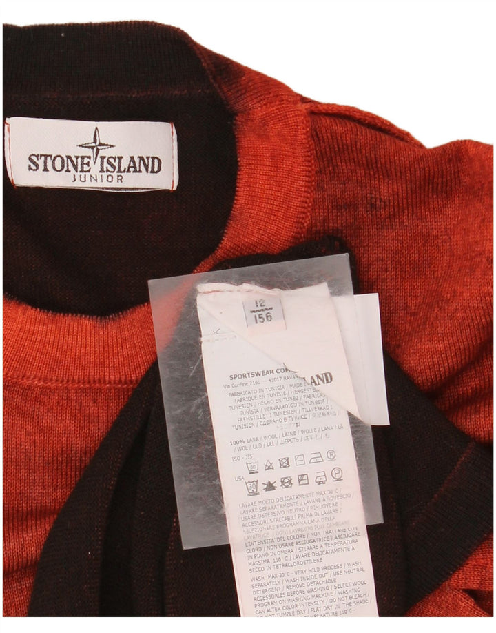 Πουλόβερ STON ISLAND Boys Crew Neck Jumper 11-12 Years Red Wool