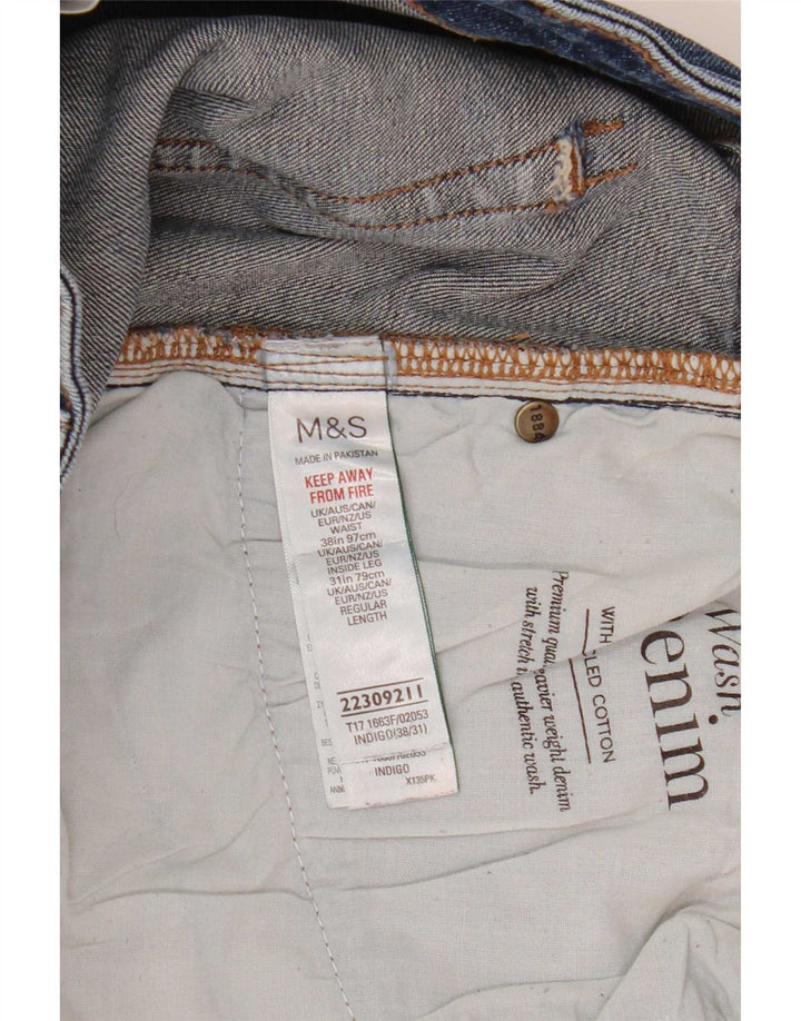 Ανδρικό τζιν ίσιο Marks & Spencer W38 L31 Μπλε βαμβακερό