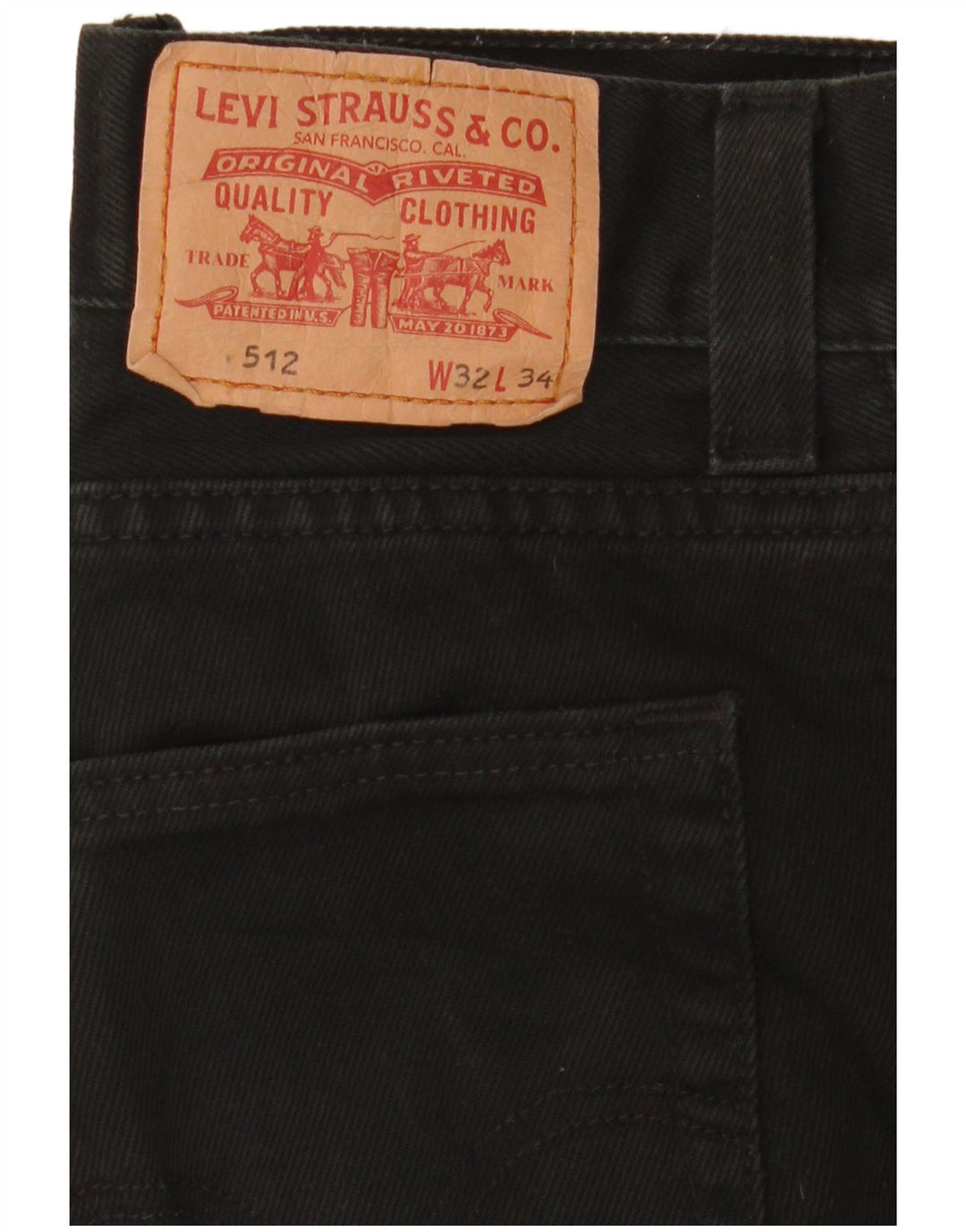 Levi's Mens 512 Slim Tapered Jeans W32 L34 Μαύρο