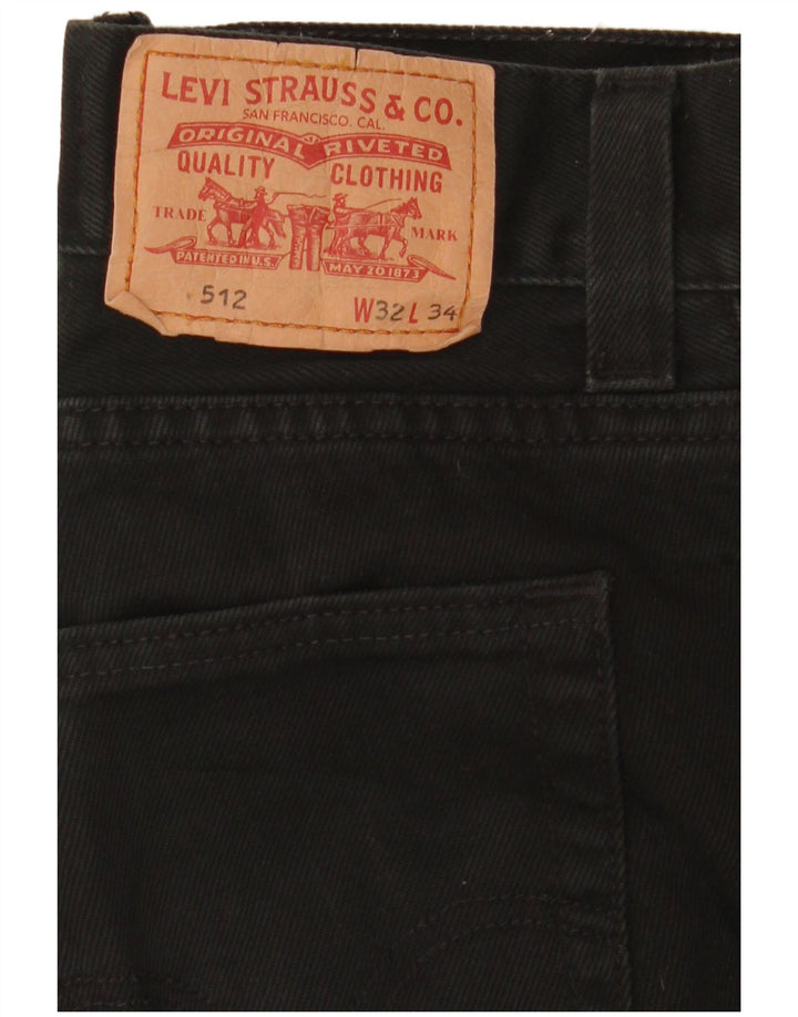 Levi's Mens 512 Slim Tapered Jeans W32 L34 Μαύρο