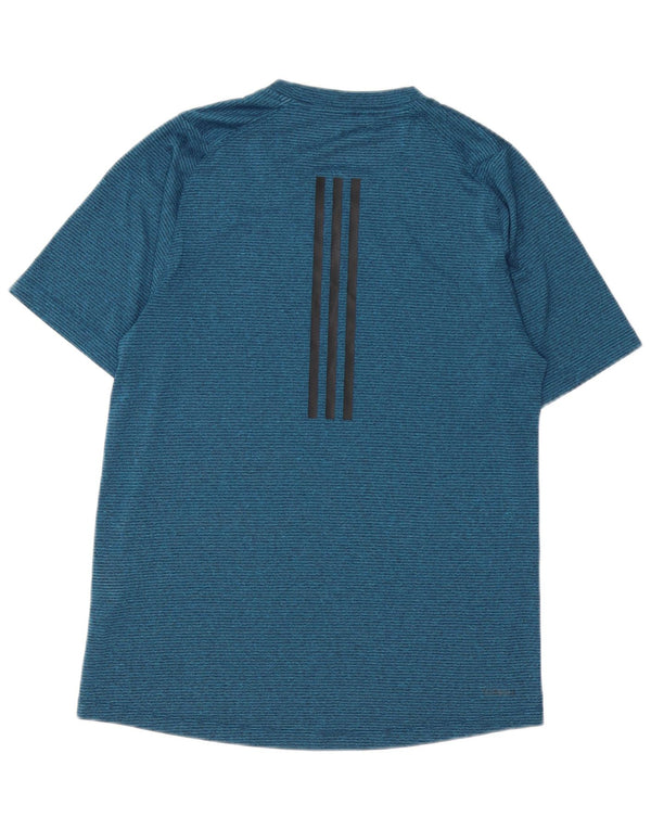 Adidas Ανδρικό T-Shirt Climalite Top Small Navy Blue ριγέ πολυεστέρας