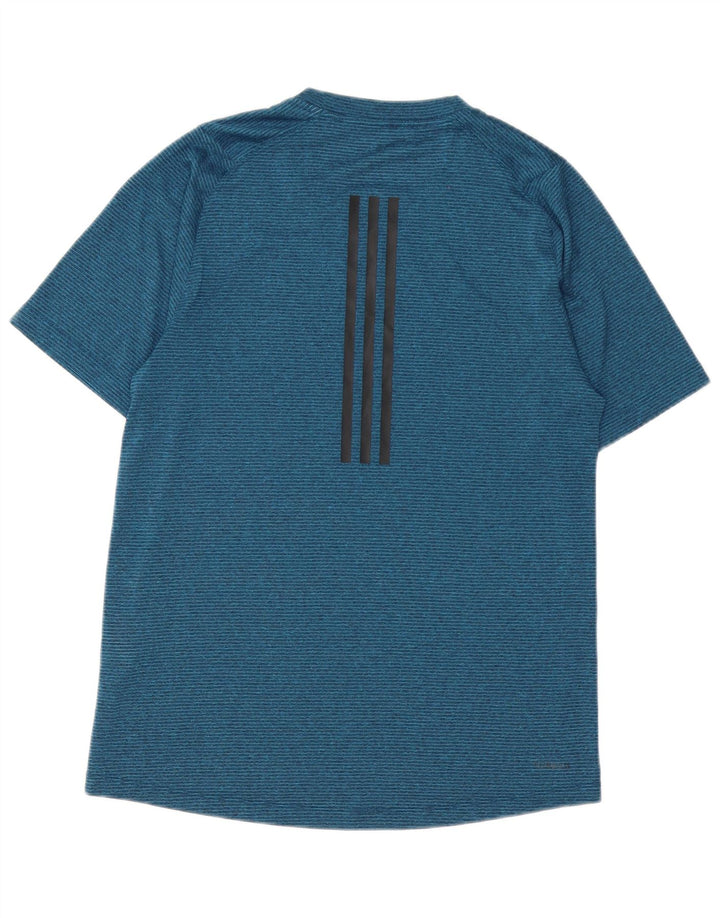Adidas Ανδρικό T-Shirt Climalite Top Small Navy Blue ριγέ πολυεστέρας