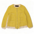 Zara Γυναικείο μπουφάν σακάκι με φερμουάρ UK 14 Medium Yellow Colourblock