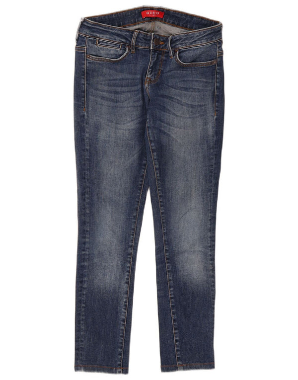 Guess Womens Crop Skinny Jeans W28 L26 Blue Cotton