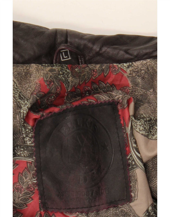 Vintage Γυναικείο Δερμάτινο Μπουφάν UK 12 Medium Black Leather