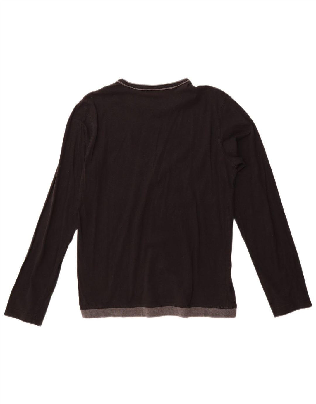 TRUSSARDI JEANS Γυναικείο γραφικό τοπ μακρυμάνικο UK 12 μεσαίο μαύρο