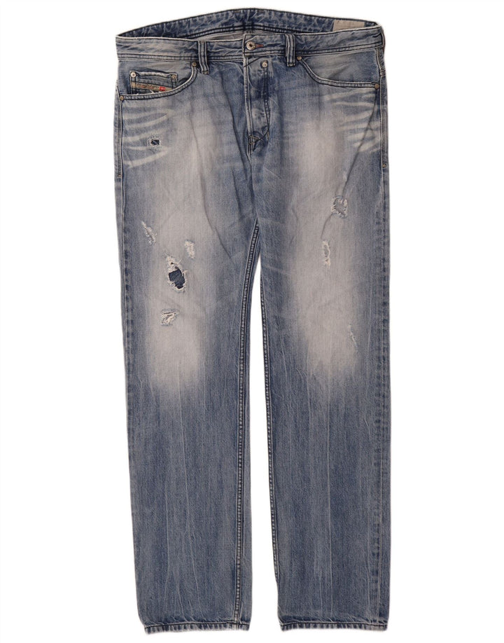 Ανδρικό Diesel Distressed Straight Jeans W36 L34 Μπλε βαμβακερό