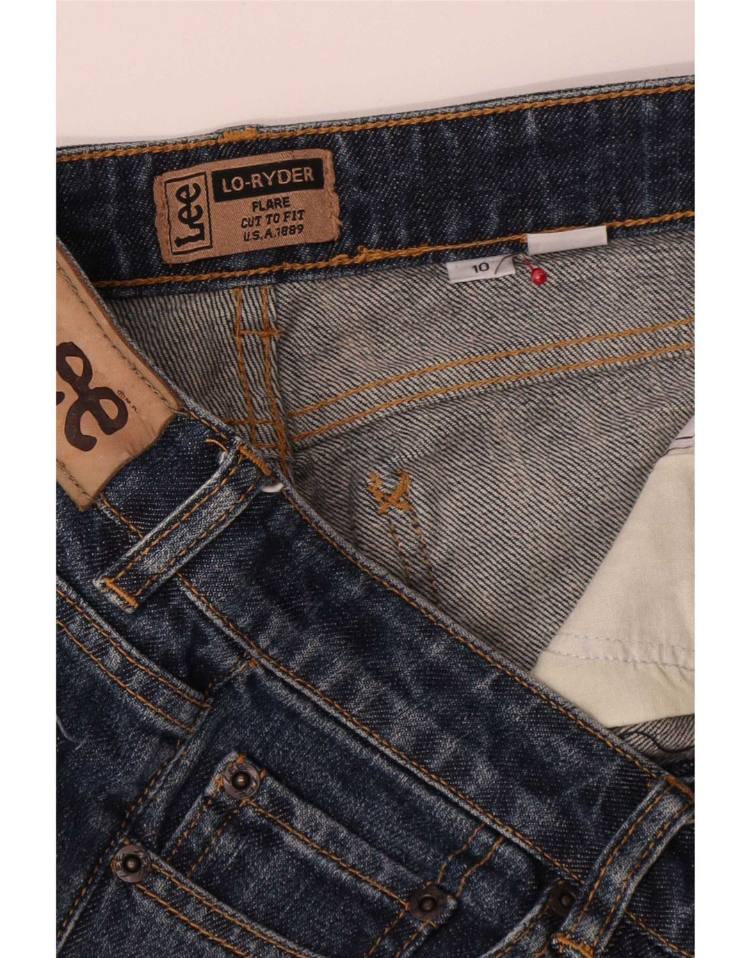 Lee Womens Ryder Flared Jeans US 10 Large W30 L32 Navy Blue