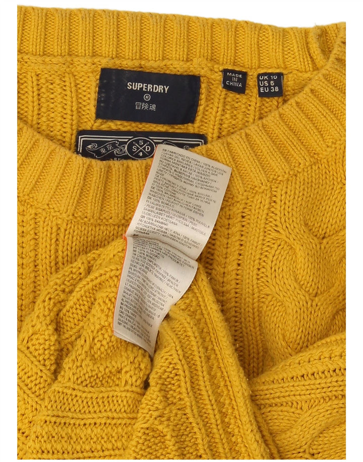 Superdry γυναικείο πουλόβερ με λαιμόκοψη μεγάλου μεγέθους UK 10 Small Yellow