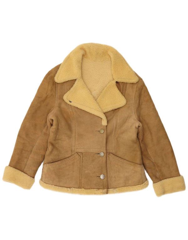 Γυναικείο Shearling Jacket VINTAGE UK 14 Large Beige