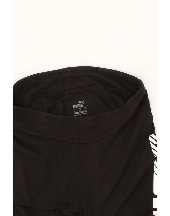 PUMA Womens Graphic Leggings UK 12 Medium  Black Cotton Vintage Puma and Second-Hand Puma from Messina Hembry 