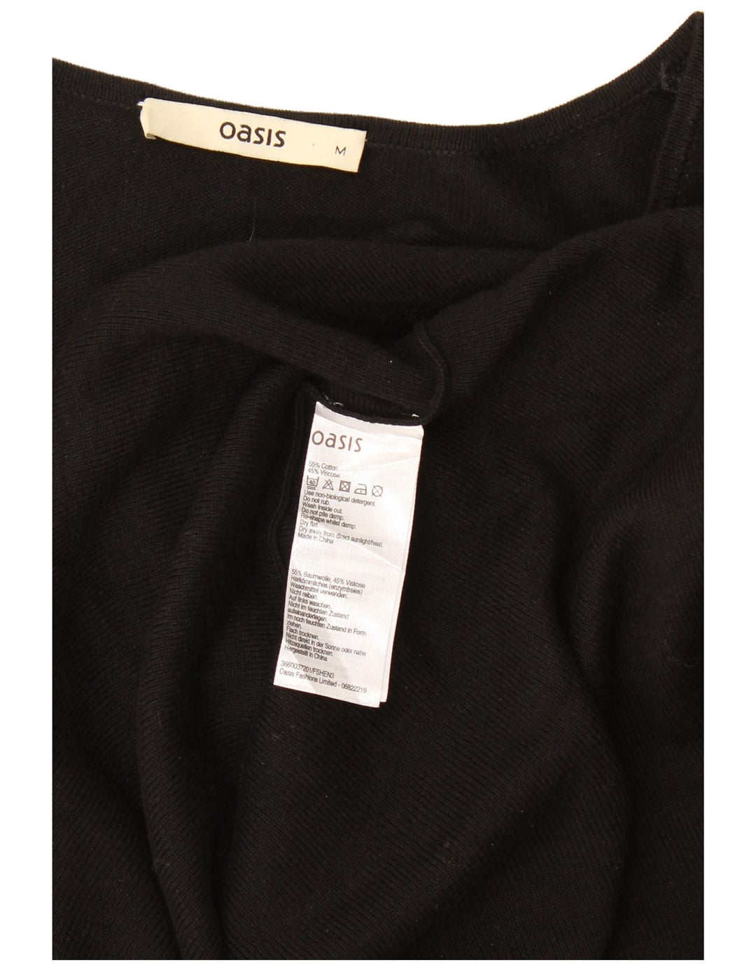 Γυναικείο φόρεμα Oasis Jumper UK 12 μεσαίο μαύρο βαμβακερό