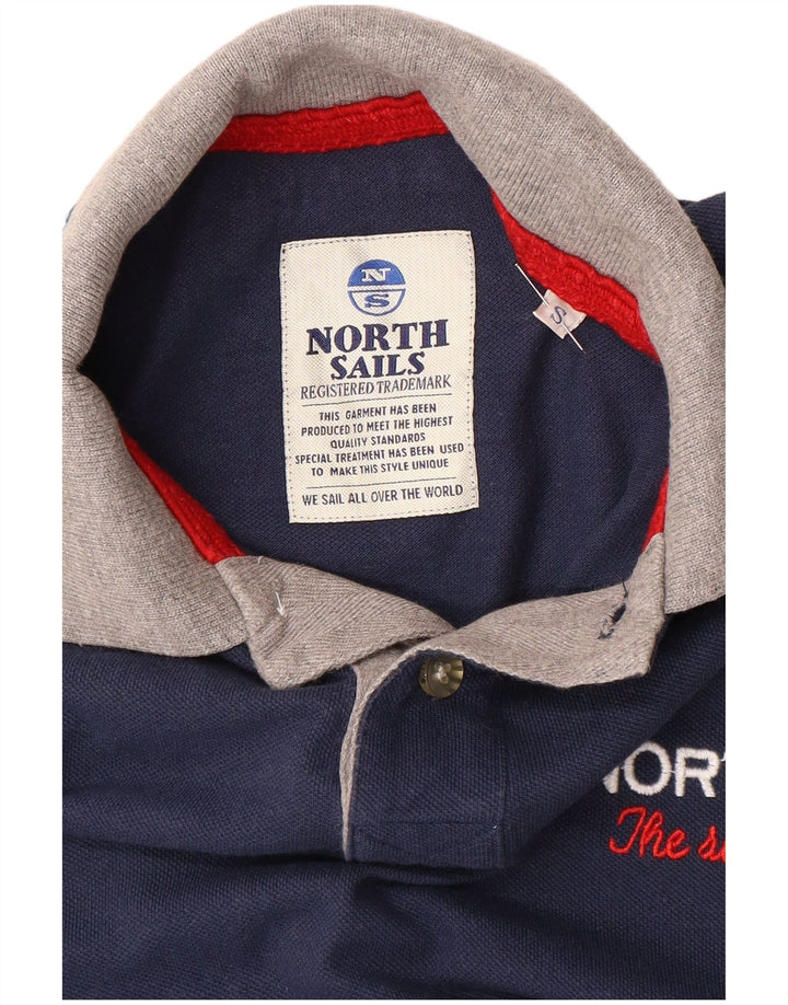 North SAILS Ανδρικό γραφικό μπλουζάκι πόλο Μικρό Navy Blue Colourblock