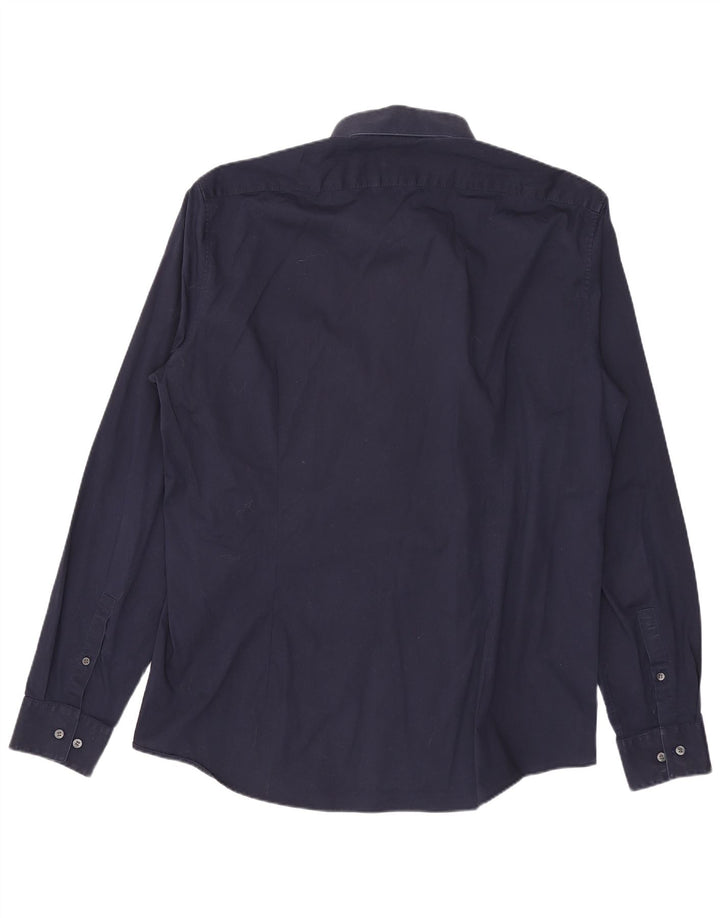 Ανδρικό πουκάμισο Calvin Klein Slim Fit Size 43 Large Navy Blue