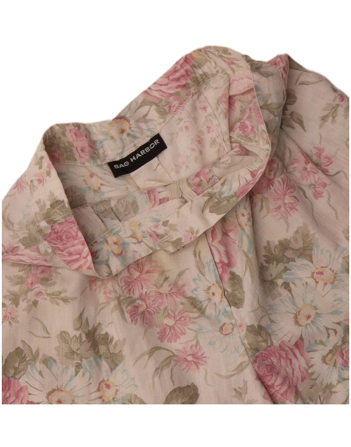 SAG HARBOR Γυναικείο καθημερινό σορτς με ψηλή μέση W32 μεγάλο λευκό φλοράλ