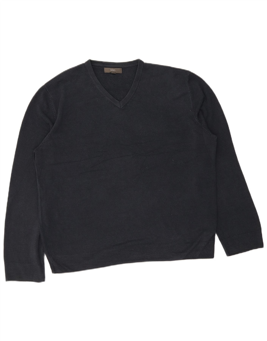 Marks & Spencer Ανδρικό πουλόβερ με λαιμόκοψη 2XL μπλε ακρυλικό