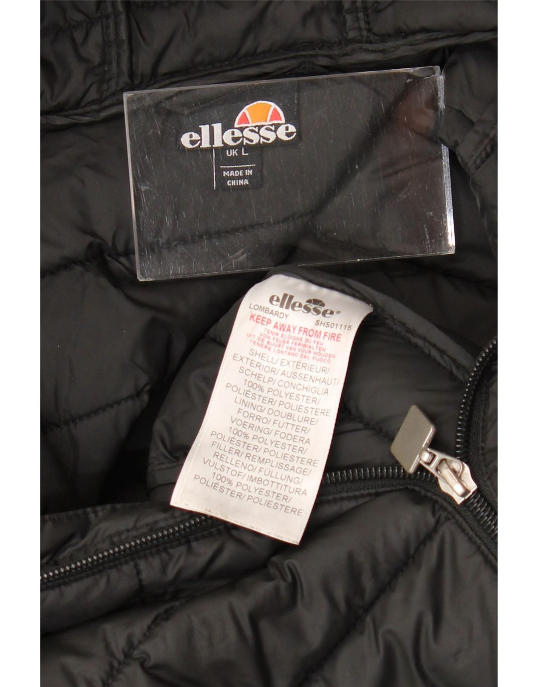 Ανδρικό μπουφάν με κουκούλα ELLESSE UK 40 Large Black Polyester