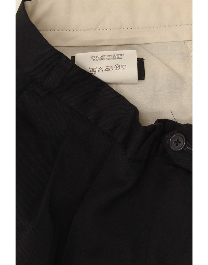 Marks & Spencer Ανδρικό παντελόνι με καρφίτσα W36 L31 Navy Blue Polyester