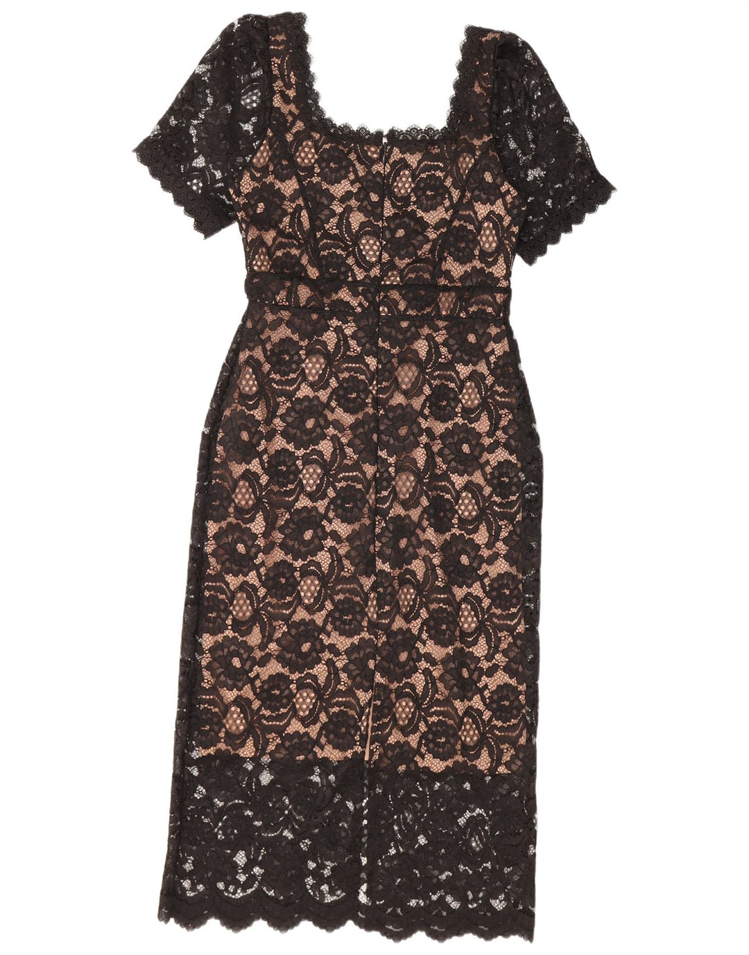LIPSY Γυναικείο Δαντελένιο Φόρεμα UK 10 Small Black Floral Polyester