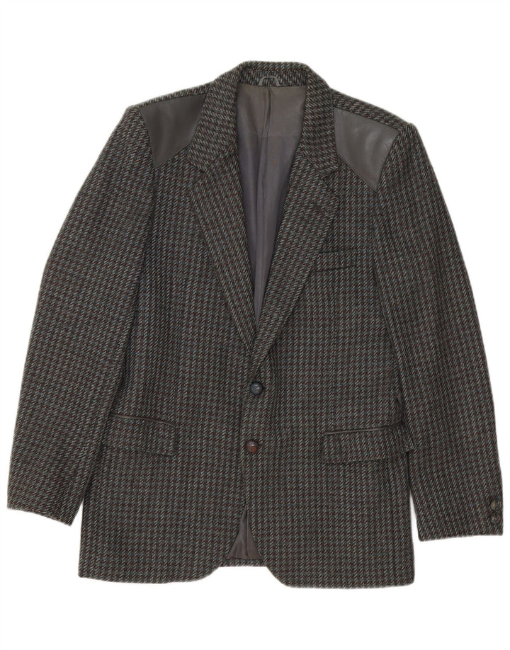 Vintage Ανδρικό σακάκι με 2 κουμπιά σακάκι IT 46 Small Grey Houndstooth