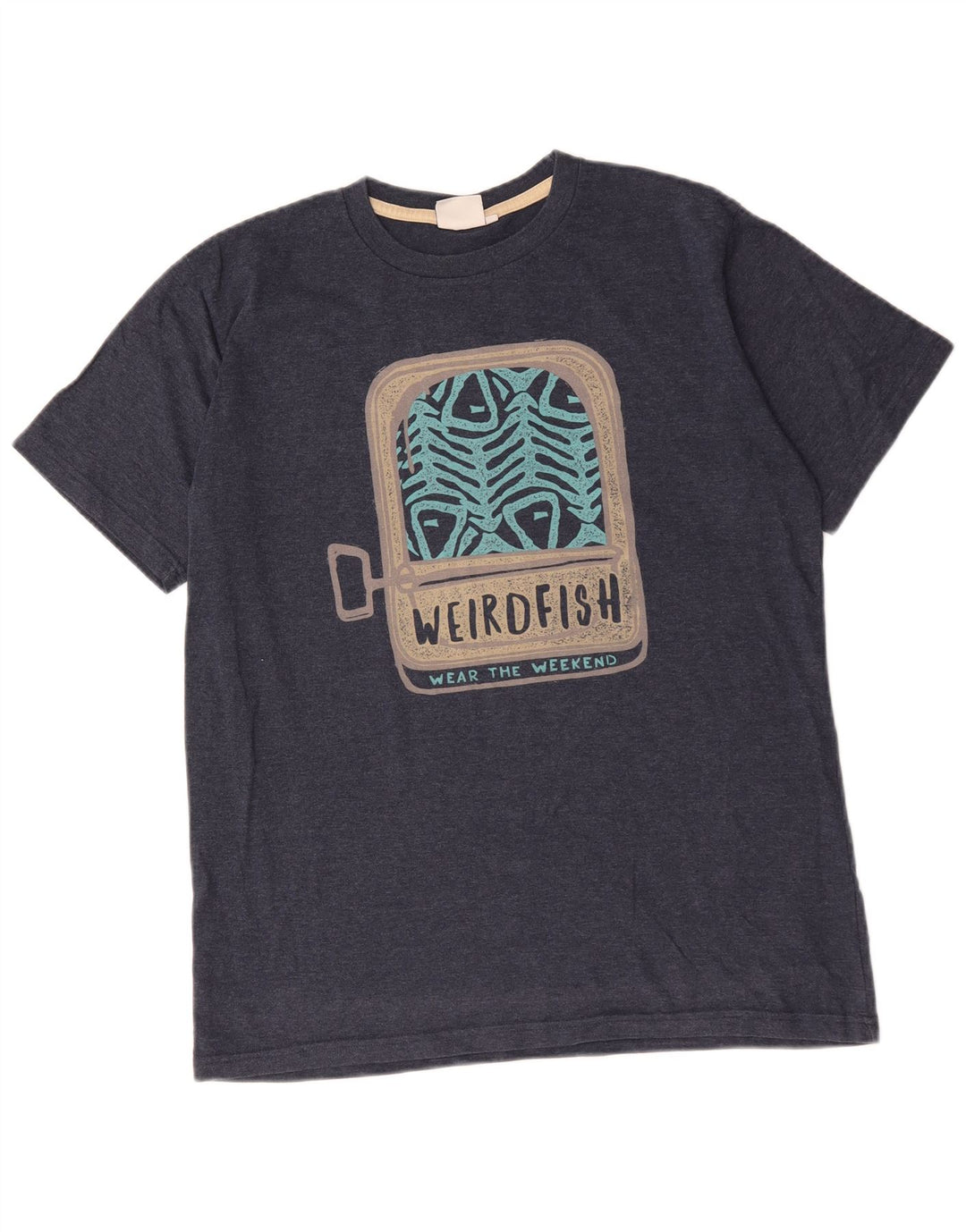 Μπλουζάκι Weird Fish Graphic T-Shirt Top Medium Navy Blue Cotton