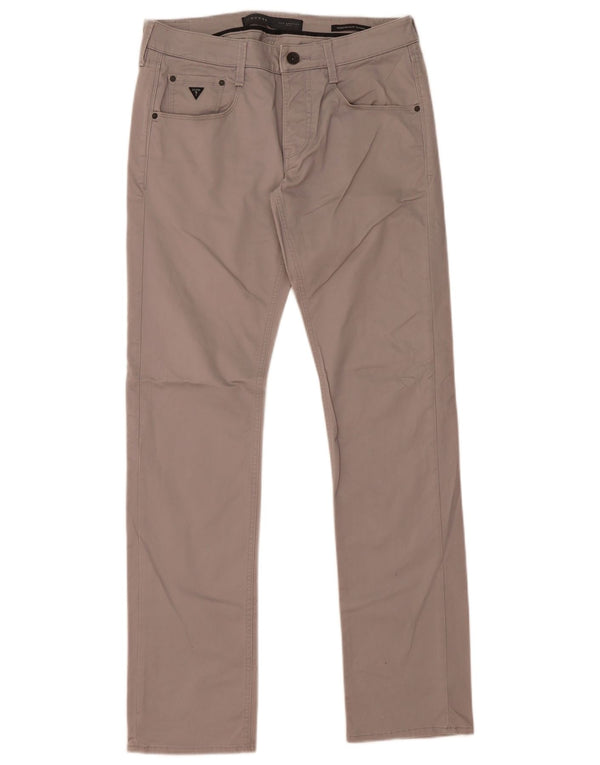 Guess Mens Vermont Slim κωνικό casual παντελόνι W32 L34 Γκρι βαμβακερό