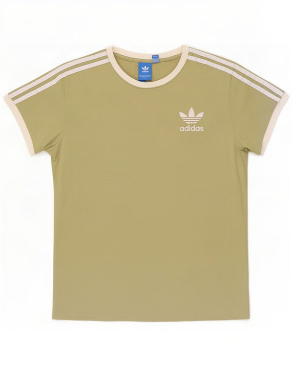 Γυναικείο T-Shirt Adidas Top UK 8 Small Khaki Colourblock Βαμβακερό