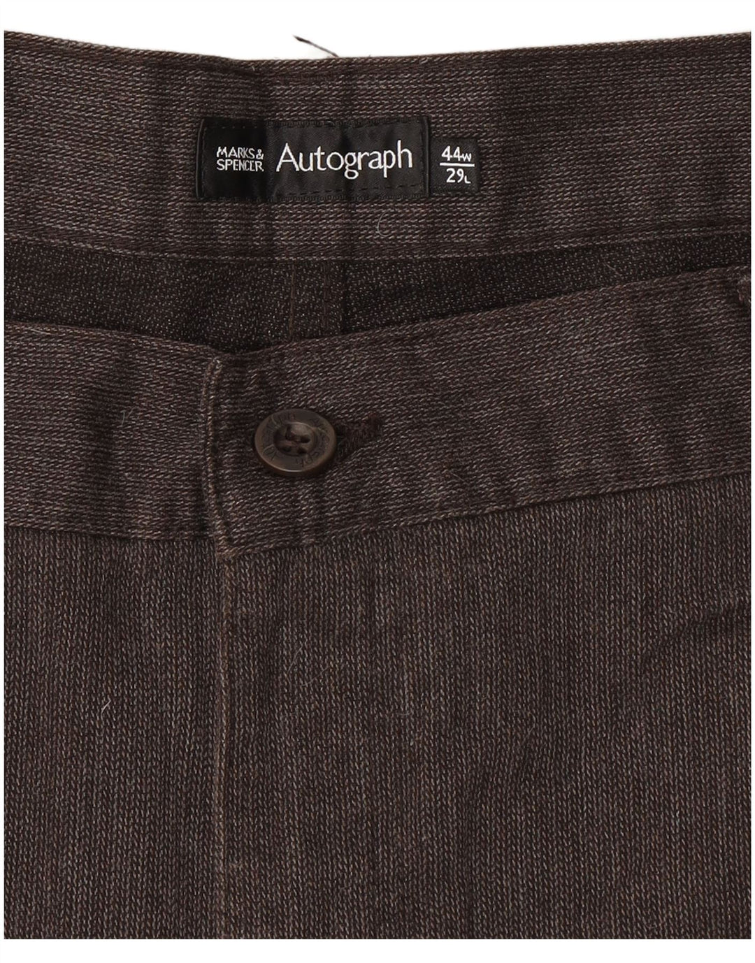 Marks & Spencer Ανδρικό αυτόγραφο Casual Παντελόνι W44 L29 Καφέ Ψαροκόκκαλο