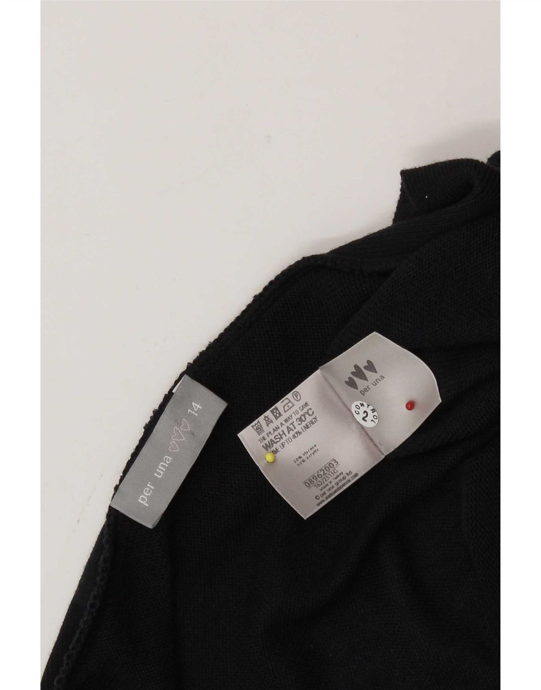 Marks & Spencer Γυναικείο ασύμμετρο πουλόβερ ζακέτα UK 14 μεγάλο μαύρο