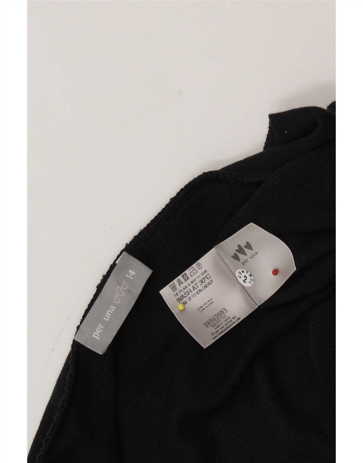 Marks & Spencer Γυναικείο ασύμμετρο πουλόβερ ζακέτα UK 14 μεγάλο μαύρο
