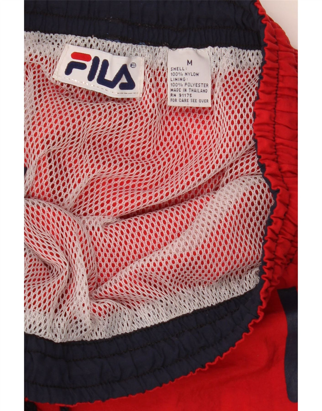 Ανδρικό γραφικό αθλητικό σορτς Fila, μεσαίο κόκκινο νάιλον