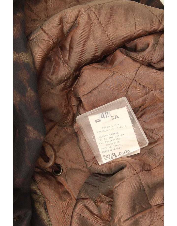Preca Γυναικείο Παλτό με διπλό στήθος IT 42 Medium καφέ Animal Print