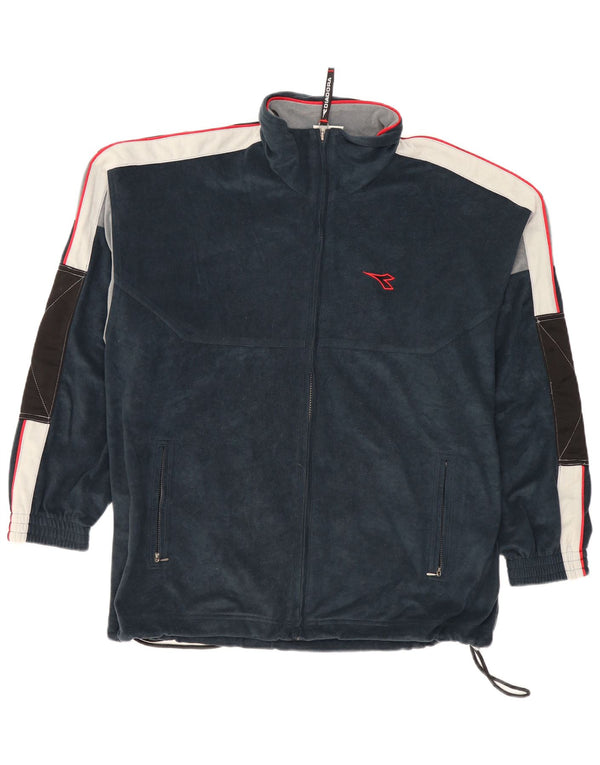 Ανδρική φόρμα Diadora Top Jacket UK 42 Large Navy Blue Colourblock