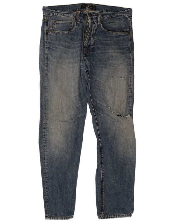 Zara Mens Distressed Slim Jeans EU 42 Large W32 L30 Blue