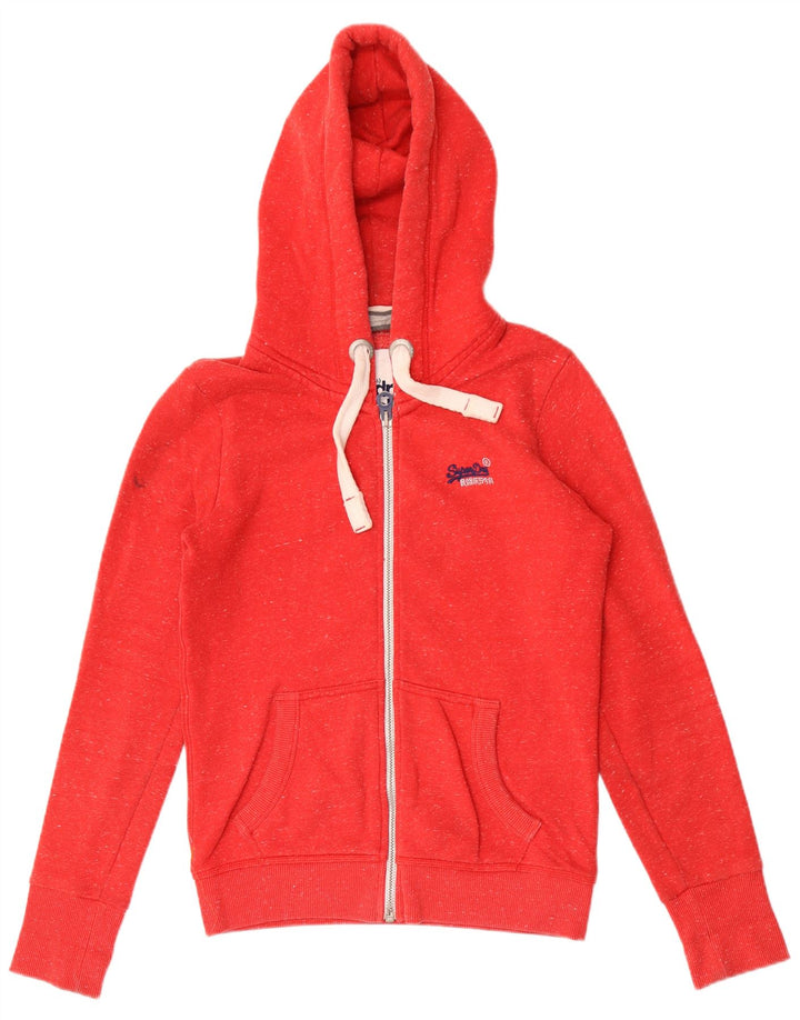 Ανδρικό πουλόβερ με κουκούλα με φερμουάρ SUPERDRY Μικρό πολυεστέρα με κόκκινες φλύκταινες