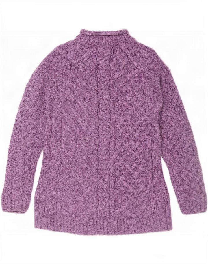 Γυναικείο πουλόβερ με λαιμό χελώνα Aran Wollen Mills UK 14 Medium Purple