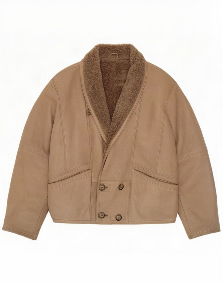 Vintage Ανδρικό Διπλό Μπουφάν Shearling IT 52 XL Beige