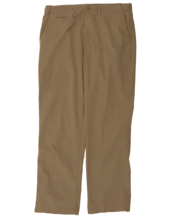 Marks & Spencer Mens Blue Harbour Straight Casual Παντελόνι W34 L31 Beige