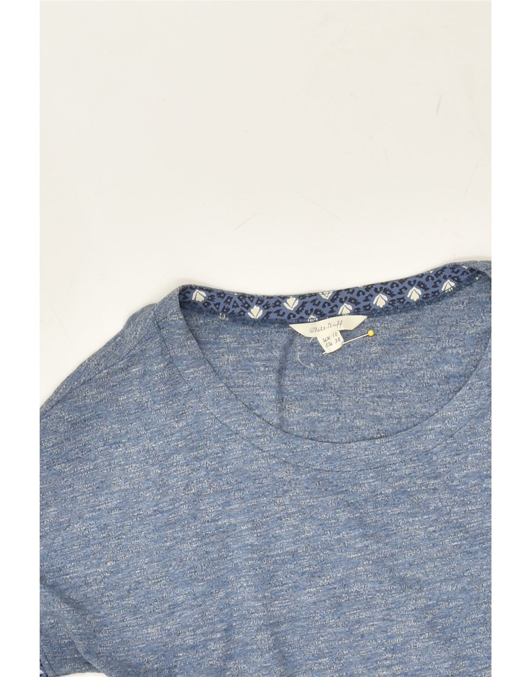 WHITE STUFF Womens Abstract Pattern T-Shirt Dress UK 10 Small Blue Flecked | Vintage White Stuff | Thrift | Second-Hand White Stuff | Used Clothing | Messina Hembry 