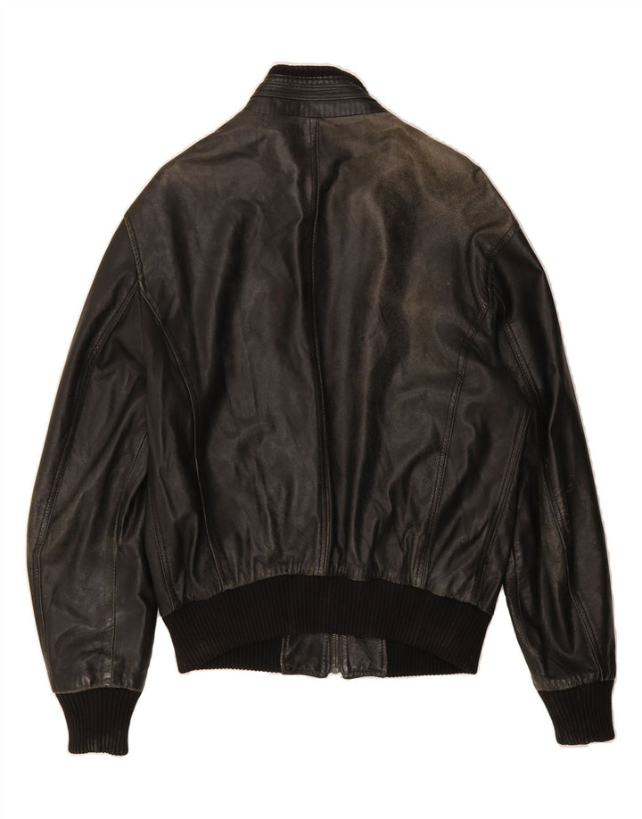 BAYSIDE Womens Leather Jacket UK 18 XL Black Leather Vintage Bayside and Second-Hand Bayside from Messina Hembry 