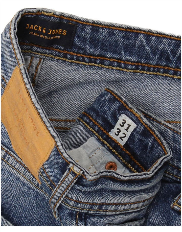JACK & JONES Ανδρικά GLENN Distressed Slim Jeans W31 L32 Blue Cotton