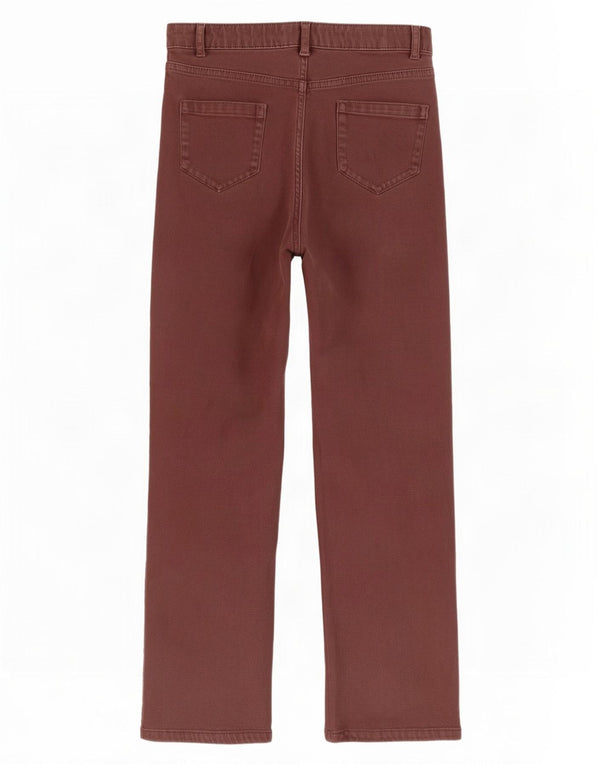 Marks & Spencer Γυναικείο ίσιο casual παντελόνι UK 10 Small W28 L27 Brown