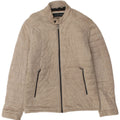 Zara Mens Bomber Jacket UK 38 Medium Beige Polyester